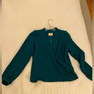 Sezane- Abelia top- green long sleeve, never worn, size 36